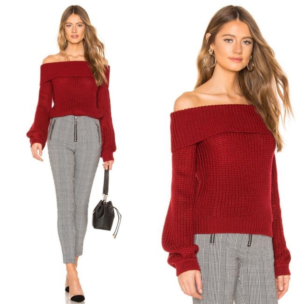Lovers and Friends Honor Sweater in Dark Red